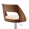Armen Living Paulo Adjustable Swivel Cream Faux Leather and Walnut Wood Bar Stool with Chrome Base LCPQBAWACR - alternate 10